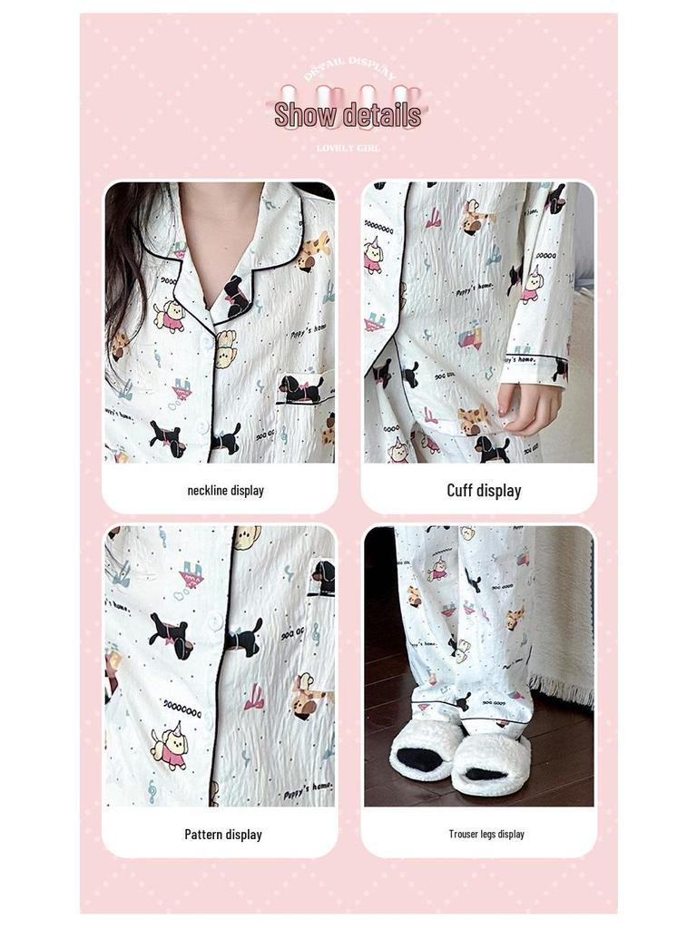 Girls' 2025 Autumn Cotton Pajama Set: Long-Sleeve Two-Piece Sleepwear