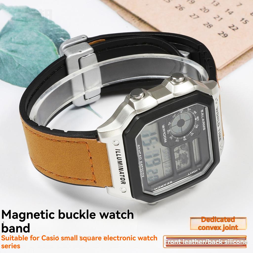 Для Casio Маленькие Квадратные A168W AE-1200/1300 A159 A158 F91W F105 W-216 Кожаный Ремешок Мужской Браслет из Натуральной Кожи 18мм ширина