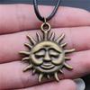 Привет подарки для детей 1шт солнце звезды кулон ожерелье ювелирные изделия 42 + 5см кожаное ожерелье