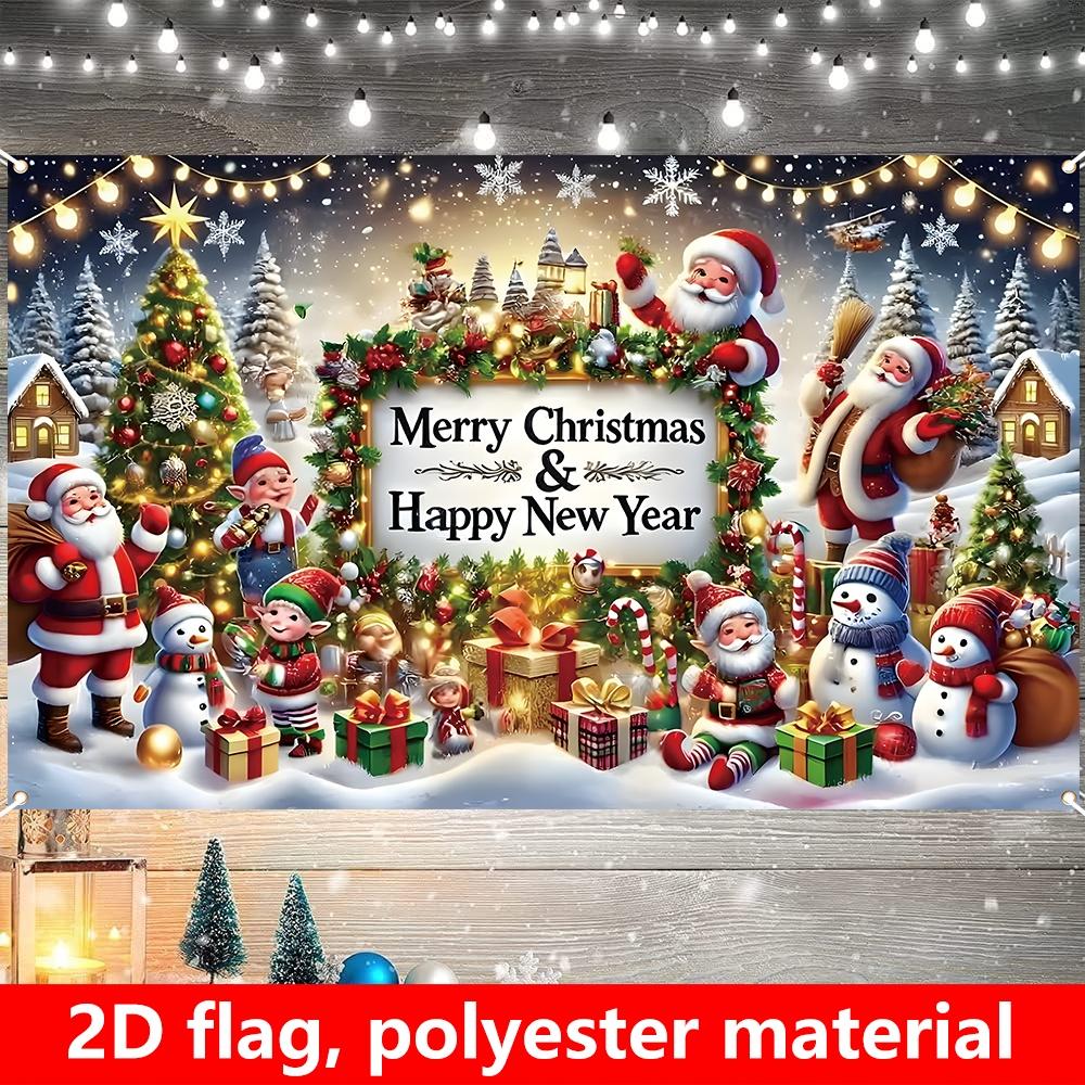 Christmas party decoration flags, festival party decorations, landscape prints, decorative banners for holidays