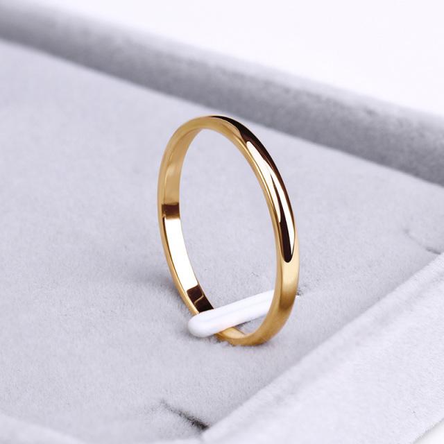 Stainless Steel Rings Rose Gold Anti-allergy Smooth Simple Wedding Couples Rings Bijouterie