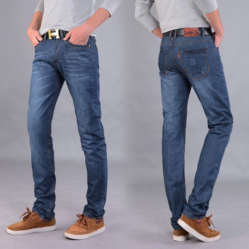 Мужские джинсы, подходящие для всех сезонов, деловые свободные прямые брюки, модные и стильные брюки