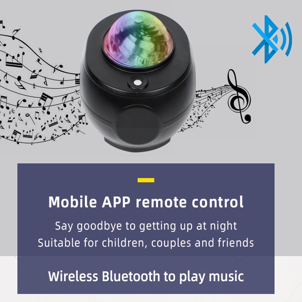 Умный проектор Galaxy Star, управление через приложение, Bluetooth Speark, светодиодный красочный проектор звездного неба, ночная лампа, пульт дистанционного управления для спальни, подарки для детей