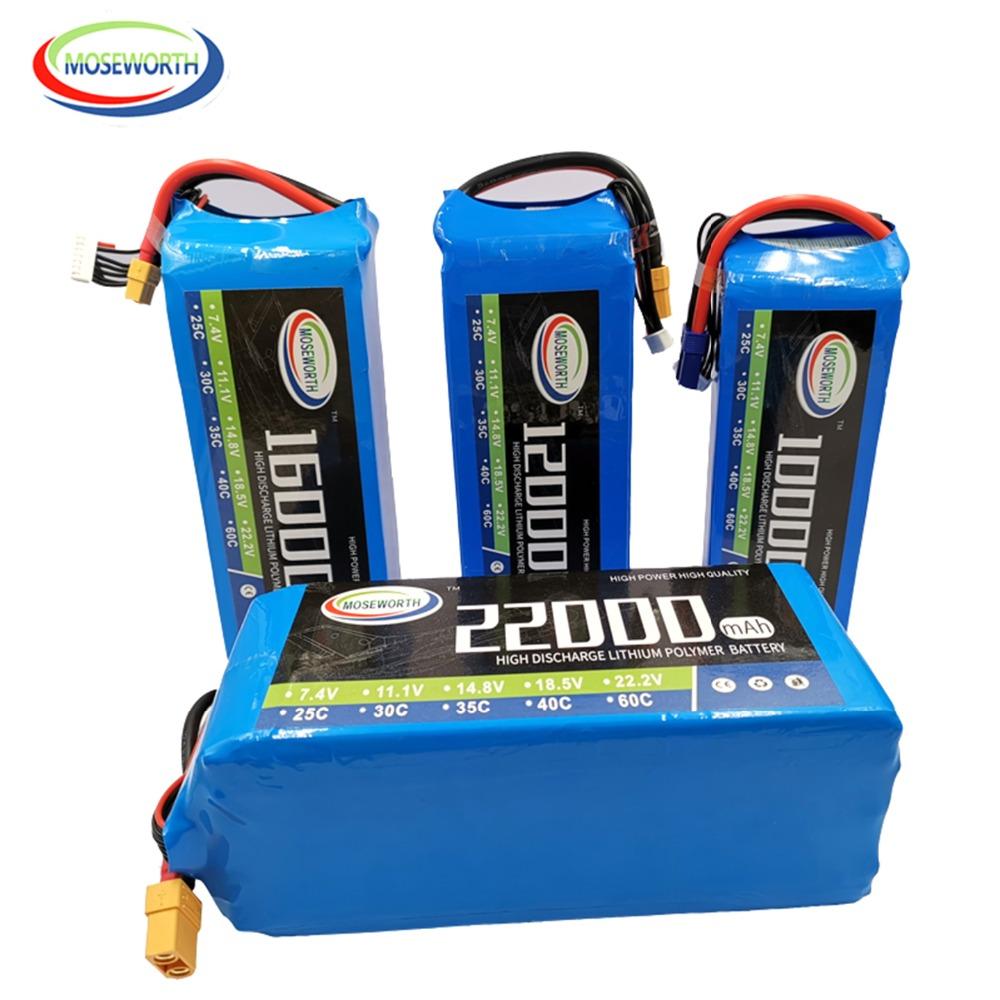 7.4V 11.1V 14.8V 18.5V 22.2V 2S 3S 4S 5S 6S 10000 12000 16000 22000mAh 25C RC LiPo Battery RC Car Agricultural Spraying Drone
