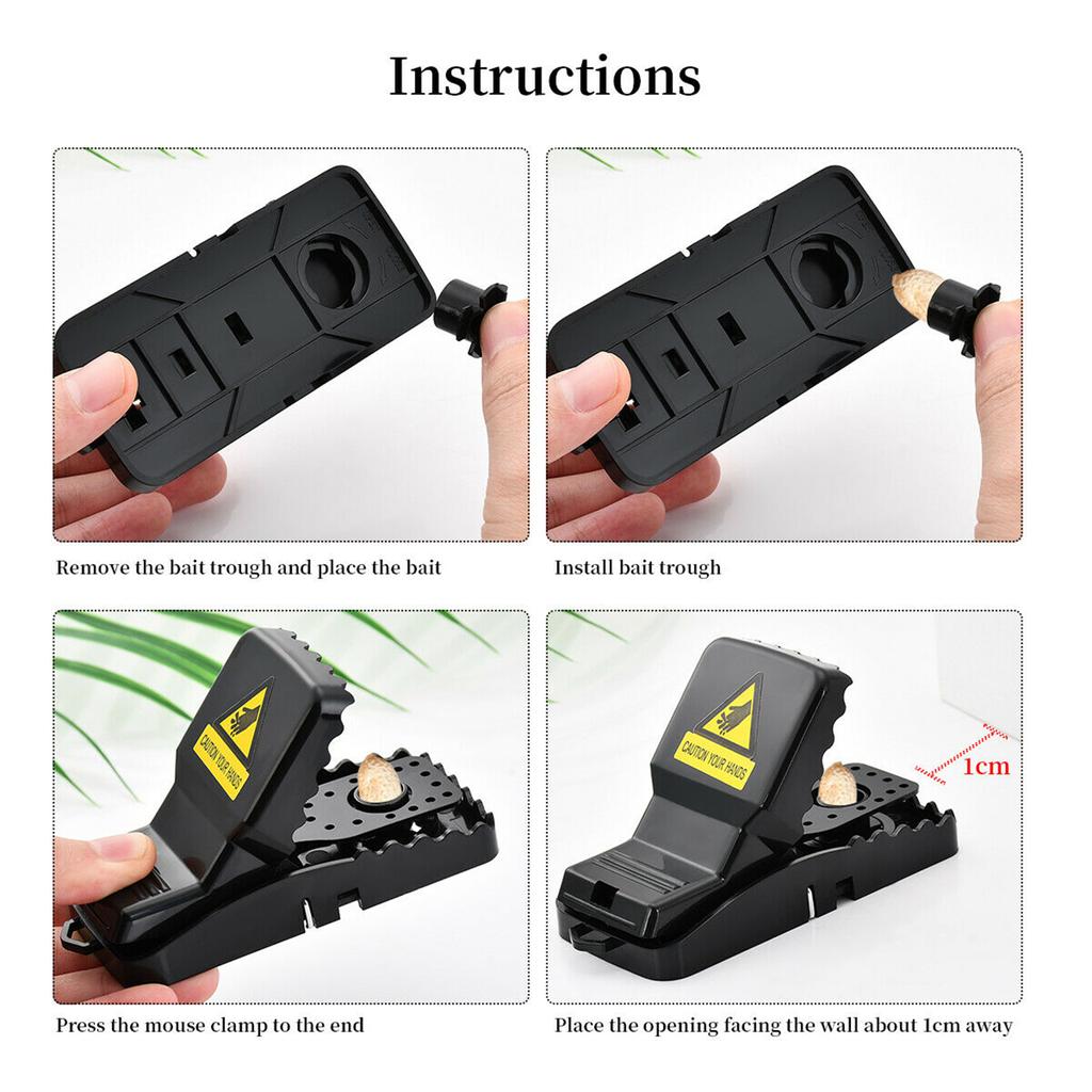 Reusable P-lastic S-mart Mouse Trap Quick Kill Mice Traps for Indoor/Outdoor Pet Rodent Voles