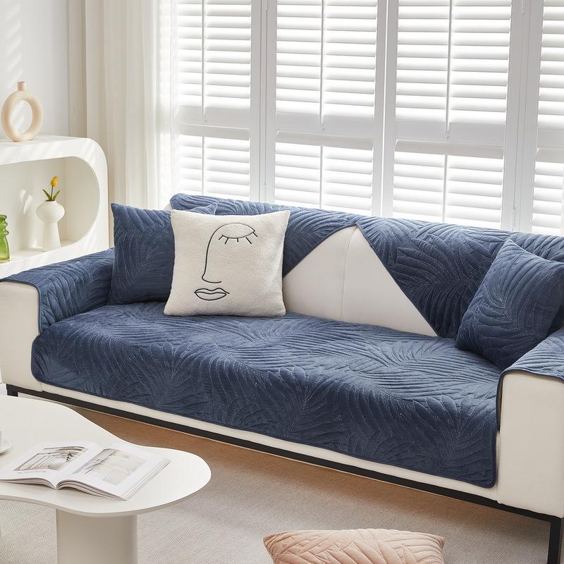 Однотонная плюшевая подушка для дивана Nordic Simple Fashion Sofa Towel Нескользящий кожаный чехол для дивана Four Seasons Universal Seat Cushions Winter