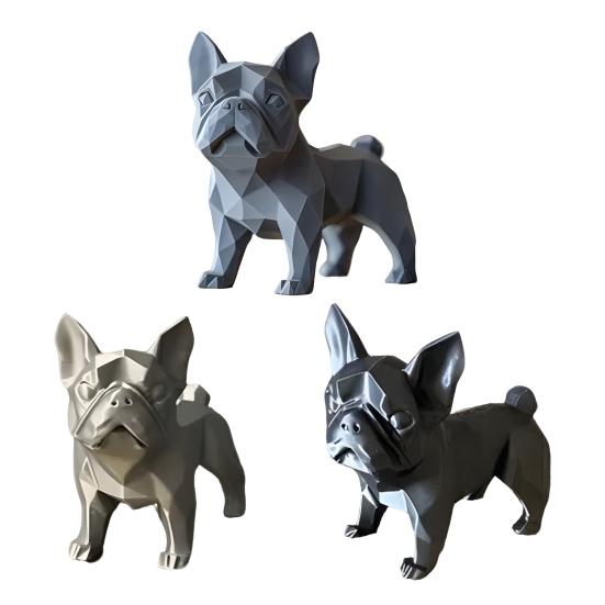 Yousheng French Bulldog Statue 3D Printed Standing Dog Figurine PLA Animal Sculpture Home Office Bookshelf Desktop Decoration Ornament