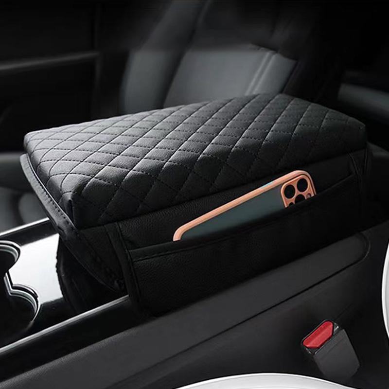 Подлокотник автомобиля, утолщенная стеганая пена из искусственной кожи с эффектом памяти, чехол для центральной консоли, защитная подушка для локтя с карманом для хранения
