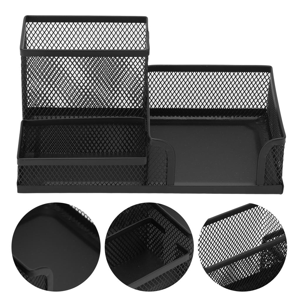 Органайзер для ручек, многофункциональный держатель для ручек, 3 отделения, прочный металлический, классический стиль, маленький