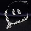 Imitation Pearl Short Necklace Earrings Jewelry Set Prom Party Accessory