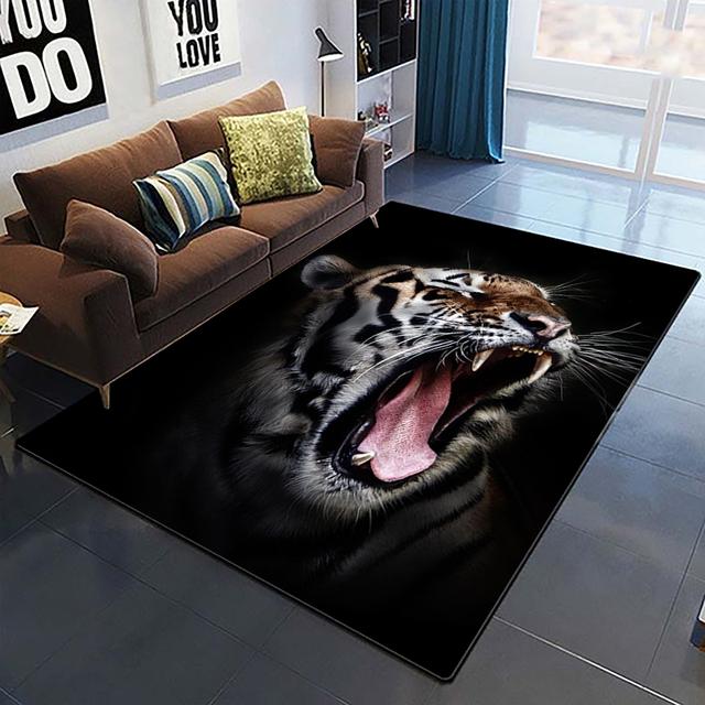 Art Domineering Tiger 3d Print Carpets For Living Room Bedroom Decor Carpet Soft Home Bedside Floor Mat Play Area Rugs Carpet