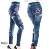Women Printed Tight-fitting Super Stretch Leggings High Waist Outer Wear Sexy Close-fitting Imitated Denim Jean Leggings(Suitable for Weight 40-85kg)