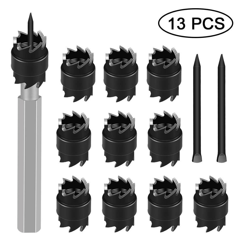 13pcs Spot Weld Cutter Set 3/8 Inch Double Sided Rotary Spot Weld Remover Drill Bit for Power Drill Spot Welding