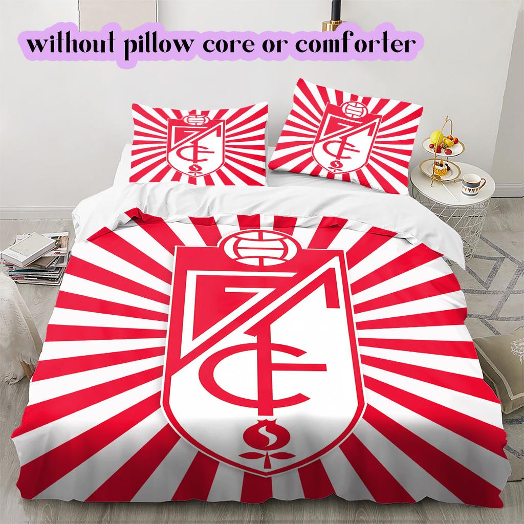 Granada CF football Pattern Bedding,Quilt Set Quilt Cover Pillowcase Home Birthday Gift (1*duvet cover+2*pillowcase,without core)
