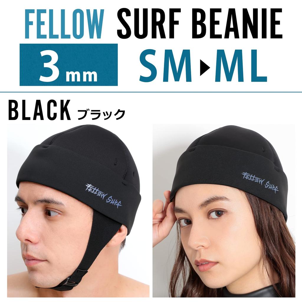 FELLOW Шапка для серфинга 3мм Surf Fleece Quick Head Японский размер SM Шапочка, Теплая, Подкладка, Быстросохнущая, Мужская, Женская, Зимняя, Шапка, Серфинг, Стандартная, Черная,