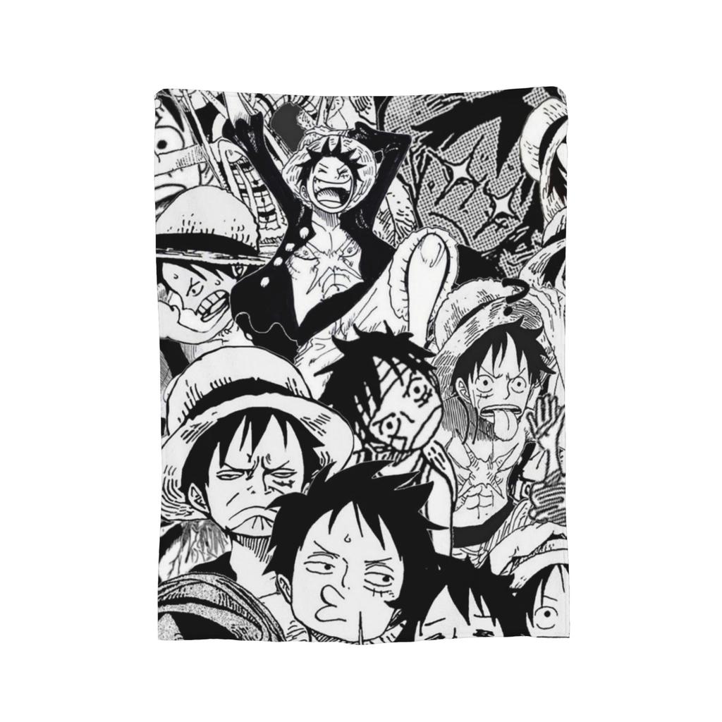 Luffy Anime Fleece Throw Blanket Luffy Zoro Sanji Blankets for Bed Car Super Soft Bedding Throws,