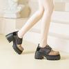 Korean Version of Derby Shoes Women's Shoes Spring 2025 New Round Head Platform Casual Shoes Women's High Heel Increased by 8.5 Cm