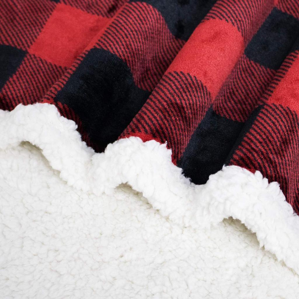 Facecloth Double Layer Blanket Classic Plaid Printed Lambswool Car Nap Cover Blanket for Winter Fuzzy Thick Warm Soft Throw Sofa Decoration