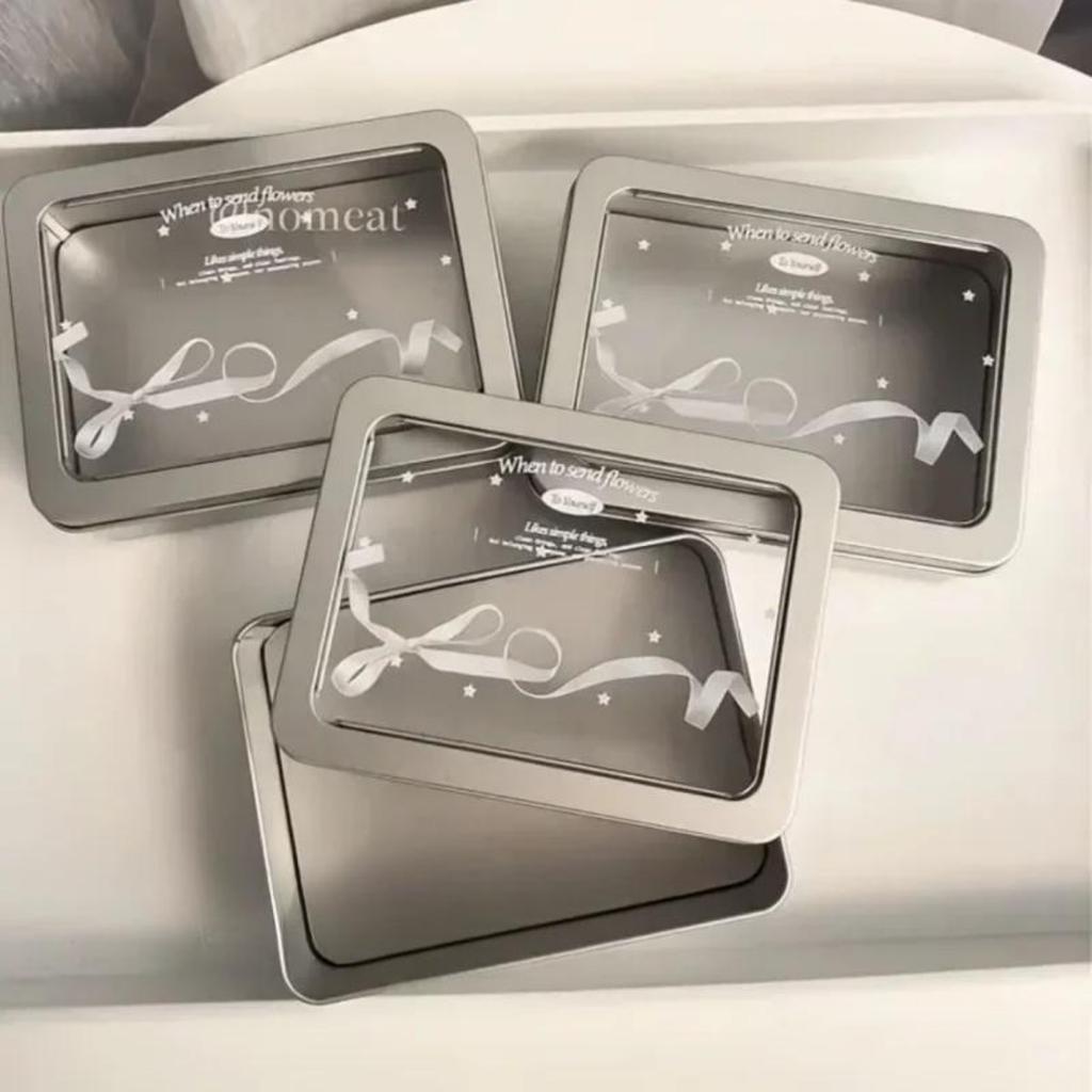 1 шт. креативный дизайн Kpop фотокарточка органайзер серебристый цвет бант канцелярские принадлежности настольный держатель портативный мини-коробка для хранения вещей