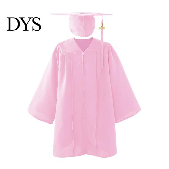 Polyester Fiber Graduation Gown Kids Kindergarten And Cap Set 2026 with Comfortable Outfit Hidden Zipper Gold Tassel Elementary School for Young