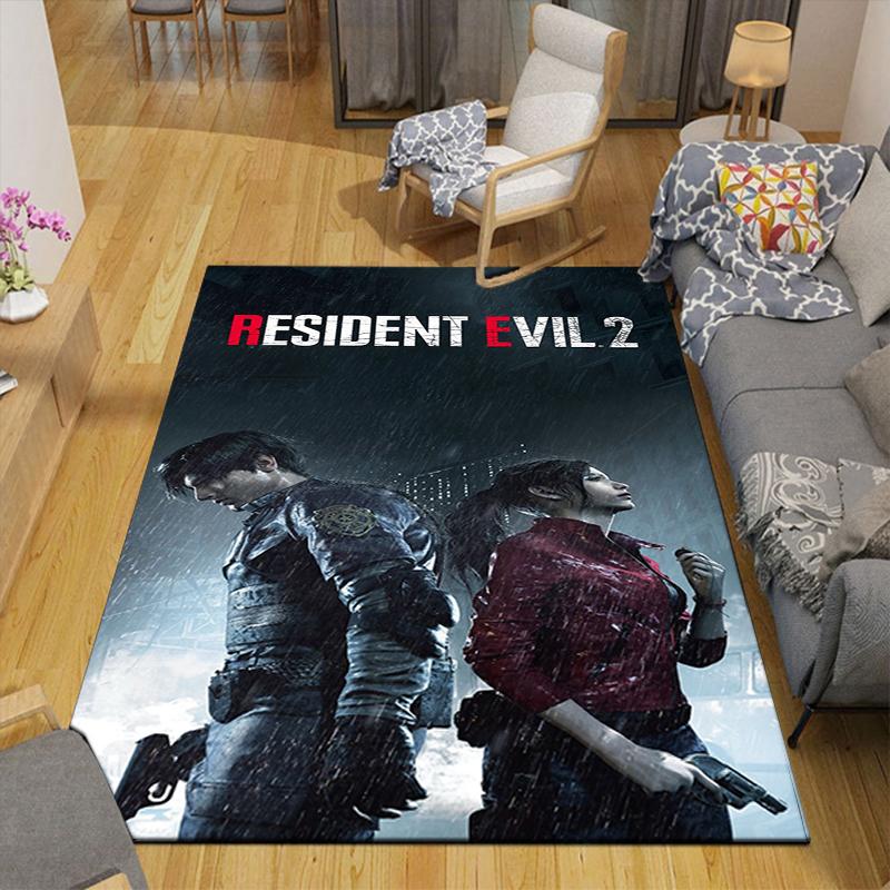 1Pc Resident Evil Remake Poster Rug, Office Carpet Indoor Outdoor Doormat, Non-Slip, Comfortable, Living, Christmas Halloween, Xmas Gift L1466