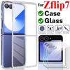 Чехол с закаленным стеклом для Samsung Galaxy Z Flip 7 Защитные стекла Ультратонкий Прозрачный Жесткий ПК Чехол для телефона для Z Flip7