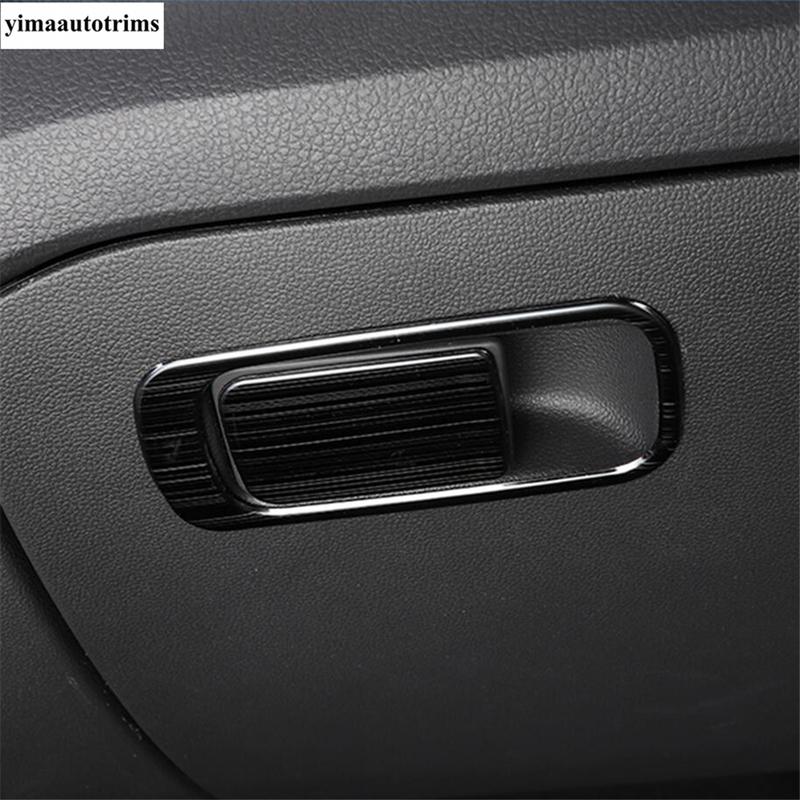 Отделка крышки переключателя перчаточного ящика для хранения для VW Volkswagen Tiguan MK2 / T-Roc / T-Cross 2017 - аксессуары из нержавеющей стали