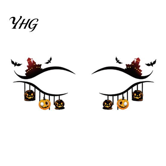 Cosplay Makeup Accessories Halloween Face Temporary Tattoos for Women, Waterproof Pumpkin Spiderweb Costume Eye Art Stickers Masquerade Carnival