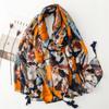2024 Four Seasons Colorful Fruit Pineapple Leaves Colorful Scarf Travel Sunscreen Silk Scarf Accessories Wearing Thin Shawl Women