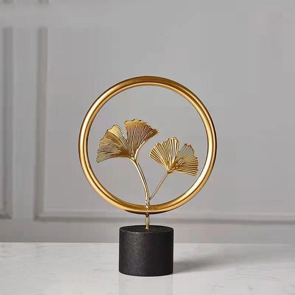 Decoration Handicraft Leaves Sculpture Iron Arts Crafts Ginkgo Leaf Ornaments Desktop Ornaments