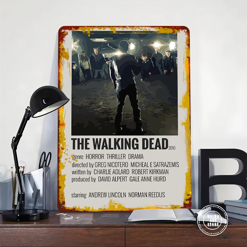 The Walking Dead Poster Customized Wall Art Vintage Metal Signs Retro Tin Plaque for Man Cave Room Decoration Gaming Wand Deko