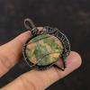 Unakite Pendant Copper Wire Wrapped Jewelry Designer Gemstone Pendant Unakite Jewelry Copper Wire Pendants Handmade Jewelry Anniversary Gift