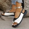 2024 High Quality Shoes for Women Slip-on Women's Sandals Summer Daily Sandals Women Fashion Square Toe Set of Toes Flat Sandal
