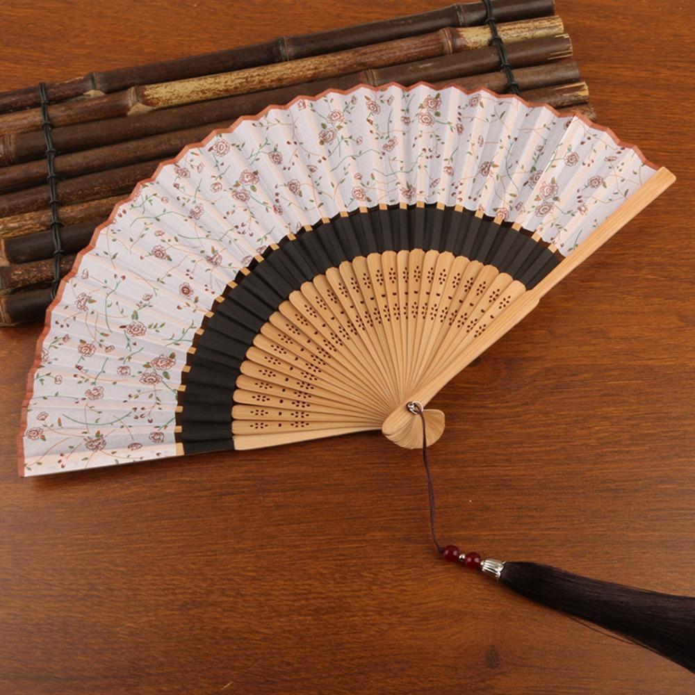 Portable Chinese Style Fan Vintage Bamboo Fan Gift Fan Folding Fan Scenic Area