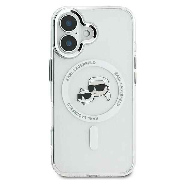Karl Lagerfeld KLHMP16SHLSKCH iPhone 16 6.1" white/white hardcase IML Metal Karl&Choupette Head MagSafe