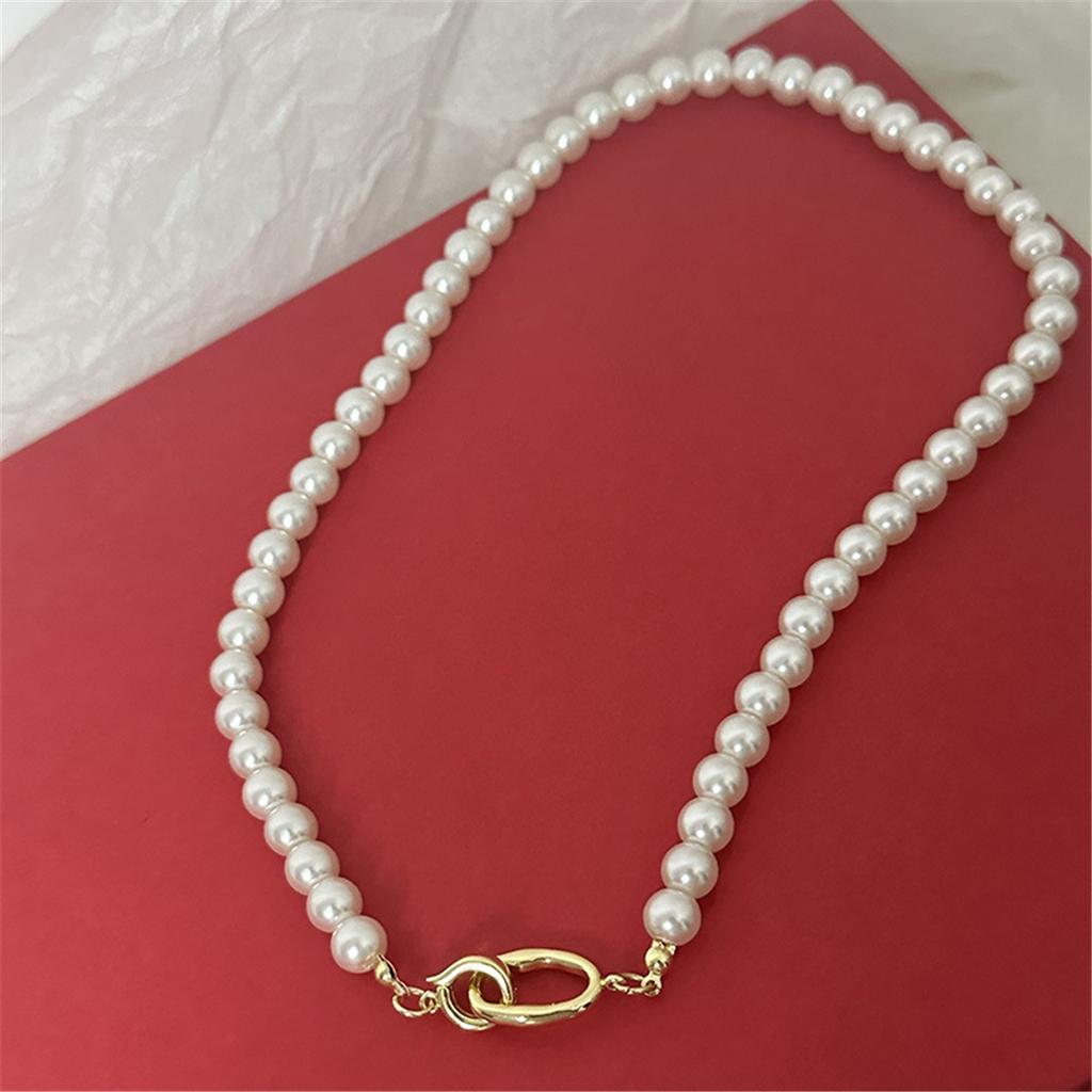 Tooxika Французское ретро легкая роскошь нишевое серое жемчужное ожерелье простое личностное джемперная цепочка женская