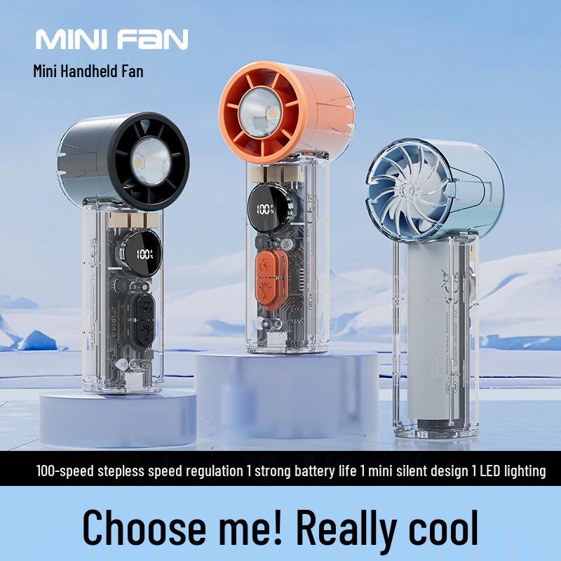 Portable Mini Silent Fan with Smart Display & USB Charging