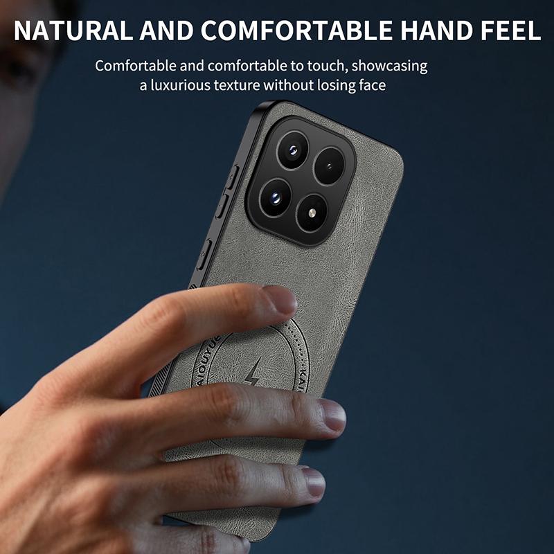 Магнитный чехол с текстурой кожи для беспроводной зарядки для Xiaomi 17 Xiaomi17 Pro Max G Ударопрочный чехол для телефона