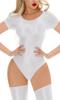 Swimsuit One High Short Sports M [Maeau] Women's Bodysuit, Shiny, Leotard, Stylish, Smooth, Innerwear, Stretch, Piece, Sexy, Leg, Sleeve, Jumper,