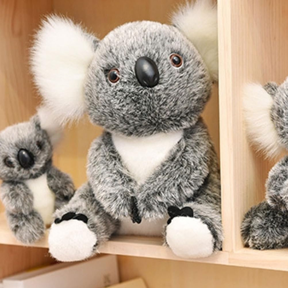 POPETPOP Koala Plush Soft PP Cotton Cute Simulation Animal Doll for Home and Office Decor Toy, 11-inch, Material, Gray, Kids,
