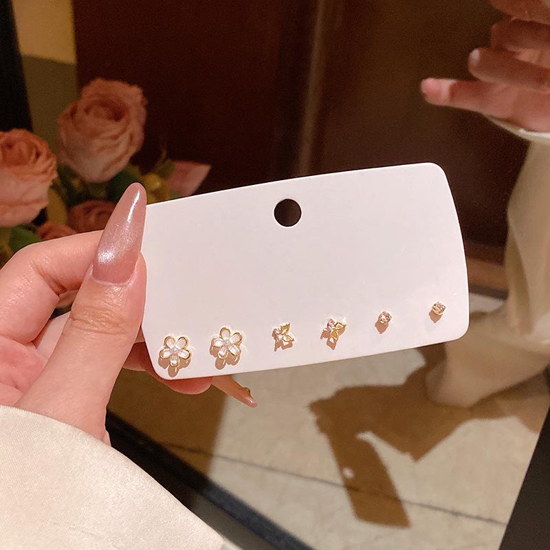 «Набор для пирсинга ушей с жемчугом в корейском стиле»: Маленькие, универсальные серьги для студентов — элегантные и простые ювелирные изделия высокого класса.