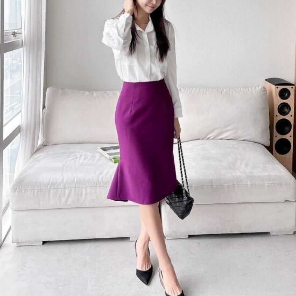 Style Latte High Waist Mermaid Asymmetric Skirt Formal Wear
