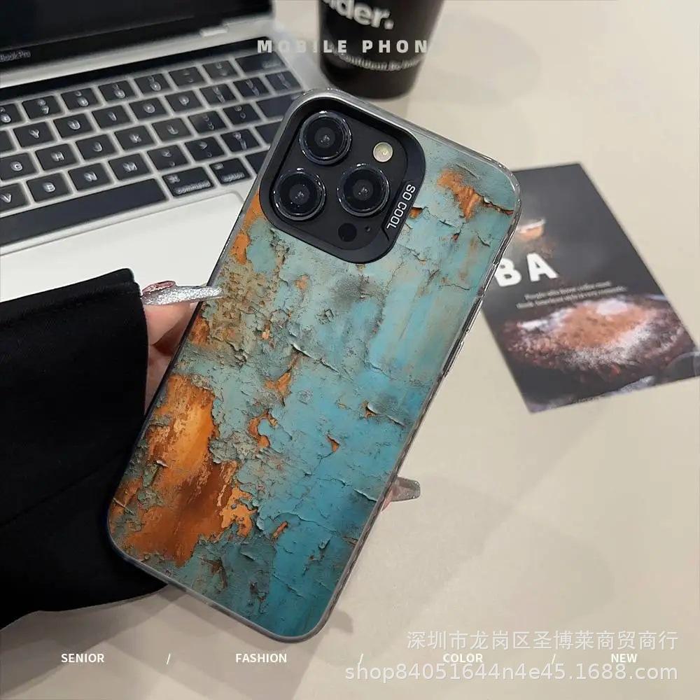 Винтажная Ржавчина для Apple 15 Цвет Серебристый iPhone14promax Креативный 13/11 Матовый 16 Защитный Чехол 17
