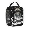 Insulated Lunch Tote Bag I Have Rabies Funny Animal Meme Unique Design  Cooler Thermal Lunch Food Box Lightweight For School