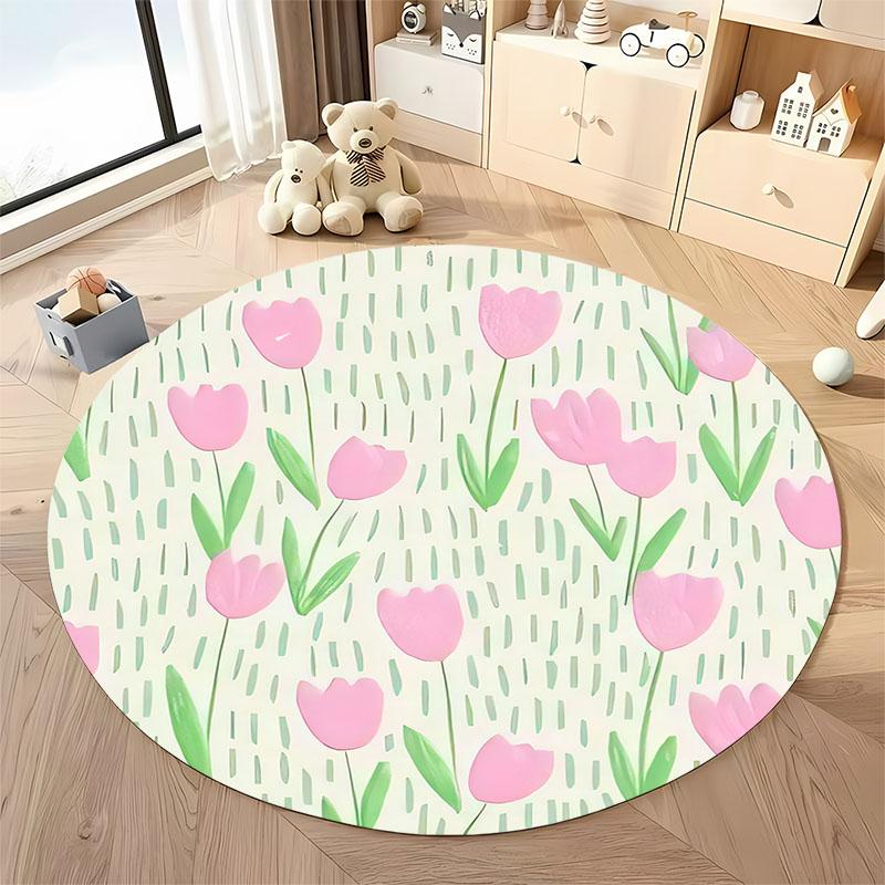 Free shipping! Floral Round Carpet for Living Room Decor round carpet for home sofa bedroom, gift