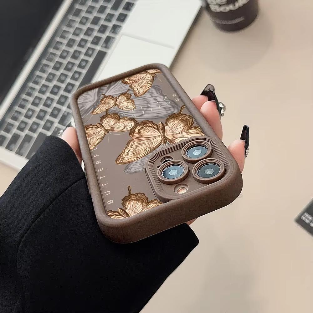 Retro Butterfly Silicone Phone Case For Samsung Galaxy S25 S24 S23 S22 S21 S20 FE Plus Ultra A15 A35 A54 A55 Shockproof Cover