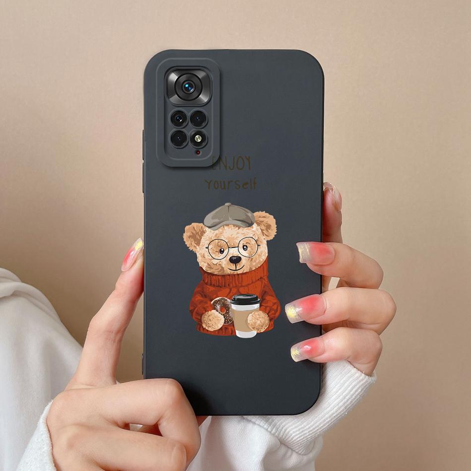 Чехлы для Xiaomi Redmi Note 11S Мультяшный Жидкий Силикон Полное Покрытие Защита от Падений Чехол для Xiaomi Redmi Note11S 11 S Coque Capa