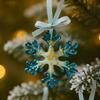Yousheng 1/2/5Pcs Handmade Christmas Ornament Blue Golden Reindeer Snowflake Charm Christmas Tree Pendant Holiday Decoration