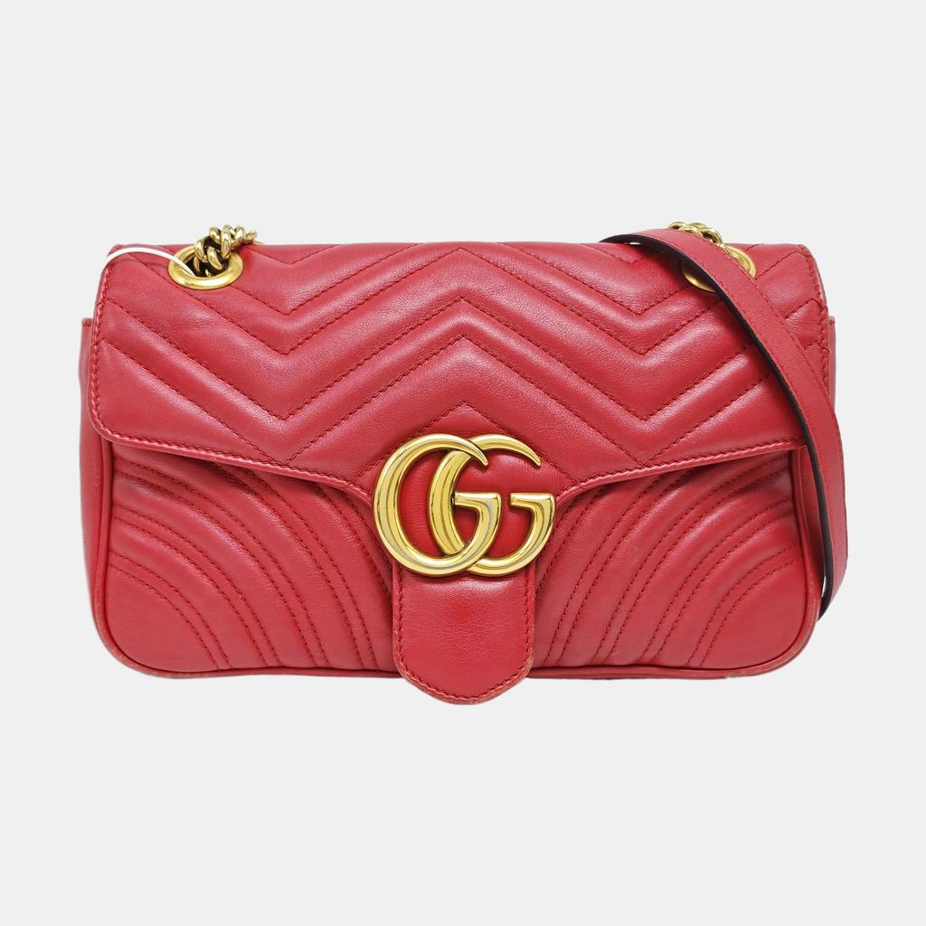 [Б/У] Сумка Gucci GG Marmont Small Matelassé на плечо 'Красная' - Хорошее состояние #44IV2R