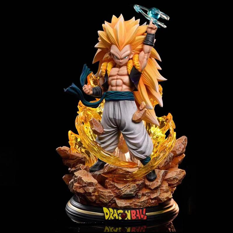 In Stock 22cm Drogan Boll Z Gotenks Figure Gotenks Sjj3 Pvc Action Figures Gk Statue With Light Base Collection Model Toys